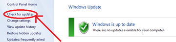 Screenshot of Windows Update - Check for updates